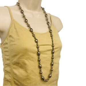 Vintage Signed MONET Silver-Tone Ball Bead Chain Necklace